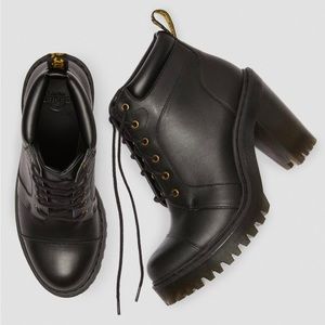 AVERIL WOMEN'S LEATHER HEELED ANKLE BOOTS - SHADE -BLACK SENDAL